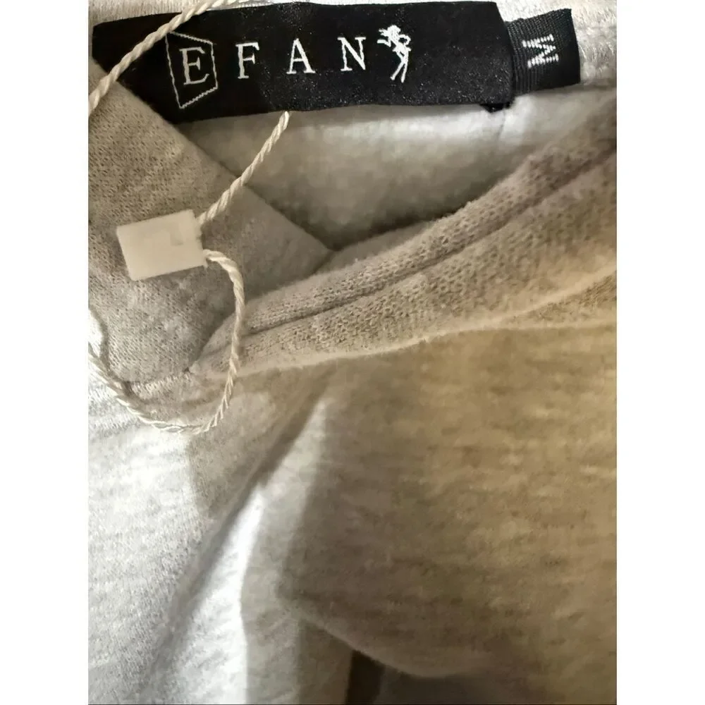 EFan Men's Heather Kangaroo Pocket Pullover Hoodie Sweatshirt Gray Medium